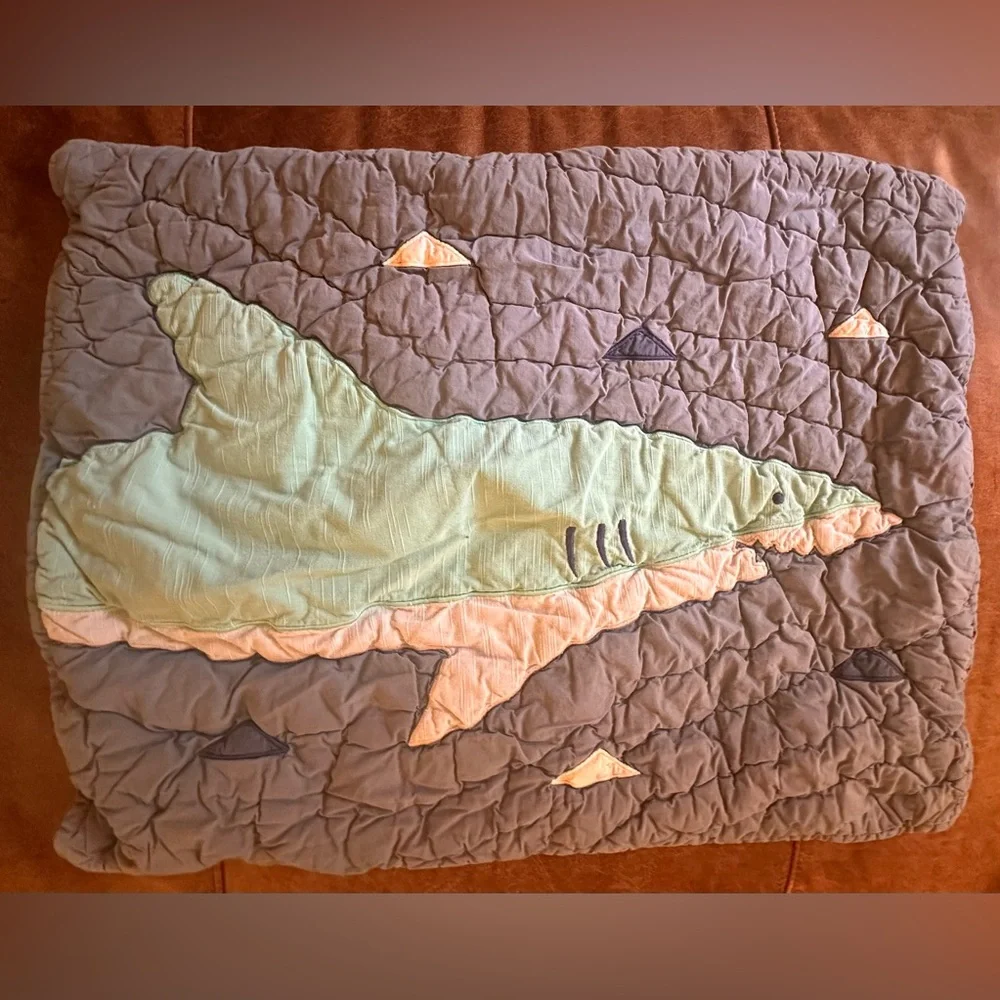 KIDS THE LAND OF NOD SHARK BAIT COTTON SHAM - STANDARD SIZE - 1 SHAM